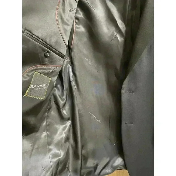 Barassi Merino Wool Men's Black Blazer Jacket Size 42R Performa Stretch *Read* - Picture 16 of 16